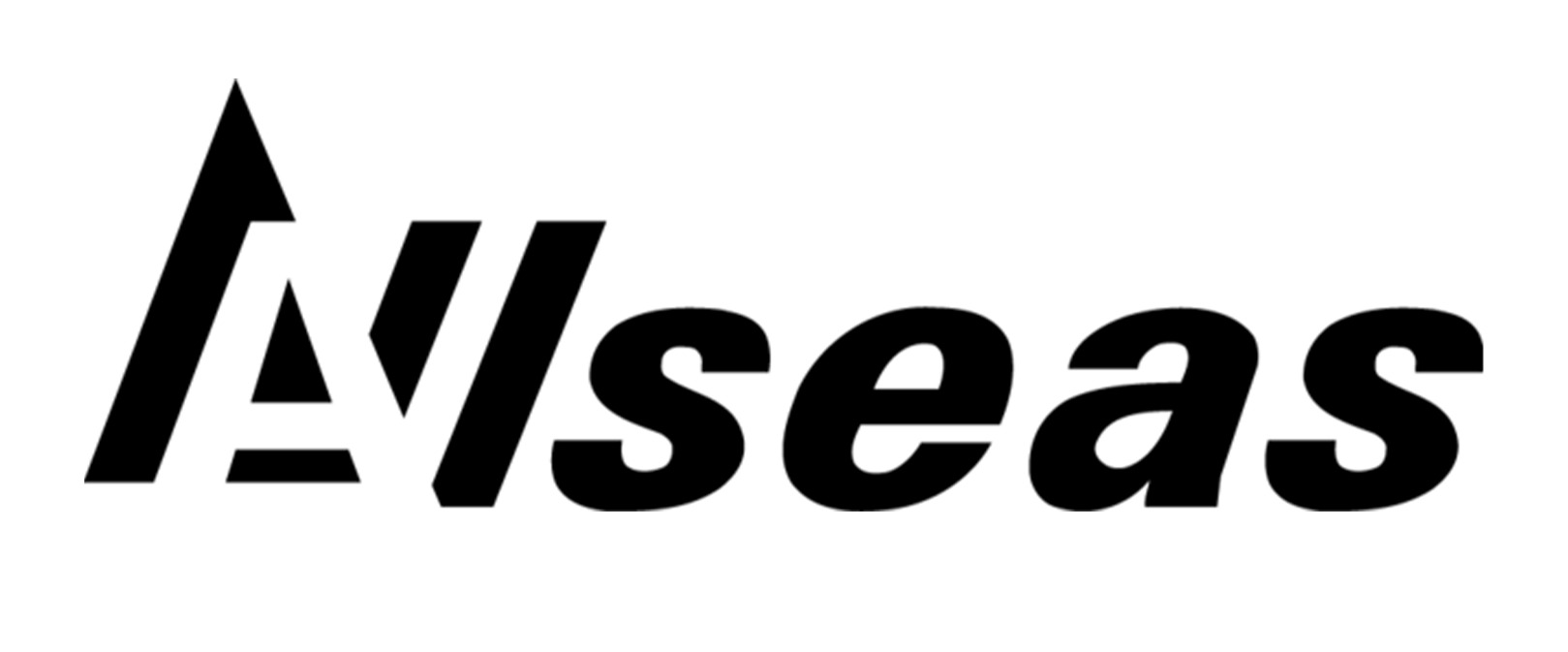 Allseas-Logo: stilisiertes, fettes 'A' mit einem nach oben zeigenden Pfeil und 'seas' in fetten Kleinbuchstaben.