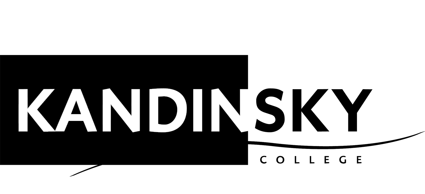 Kandinsky College-Logo mit fettem Text und geschwungener Unterstreichung.