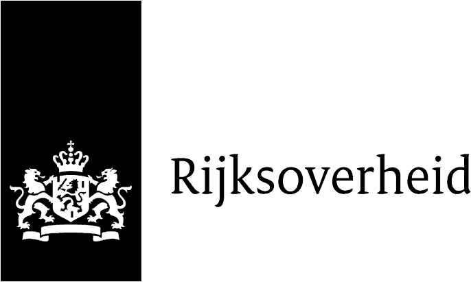 Rijksoverheid-Logo mit dem niederländischen Wappen.